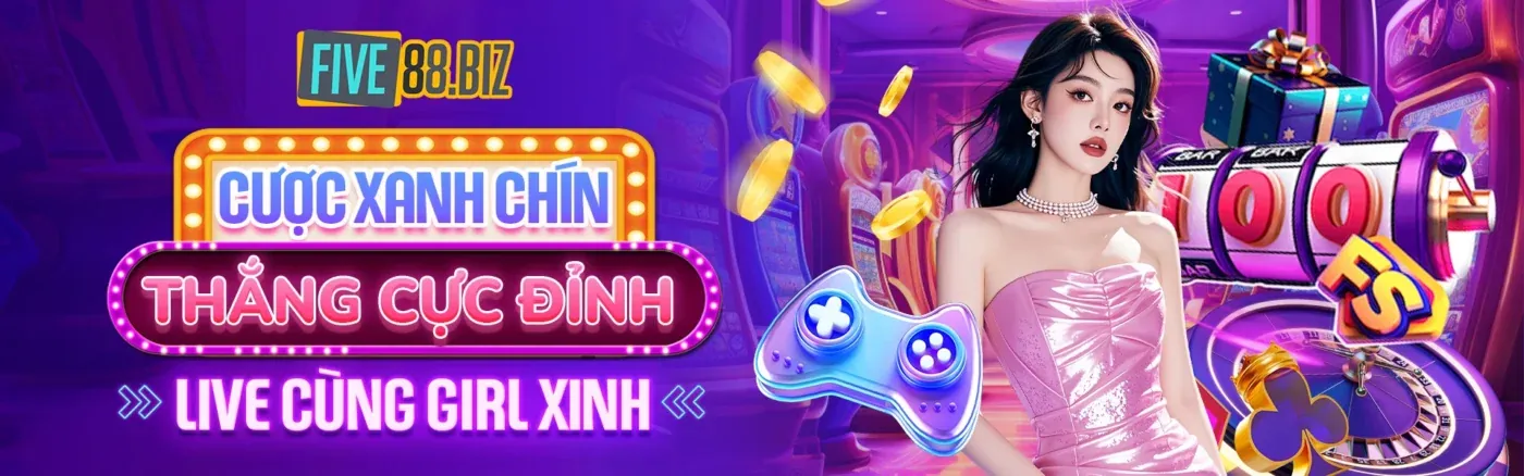 Máy đánh bạc Rikvip Casino với hiệu ứng ánh sáng và tiền vàng